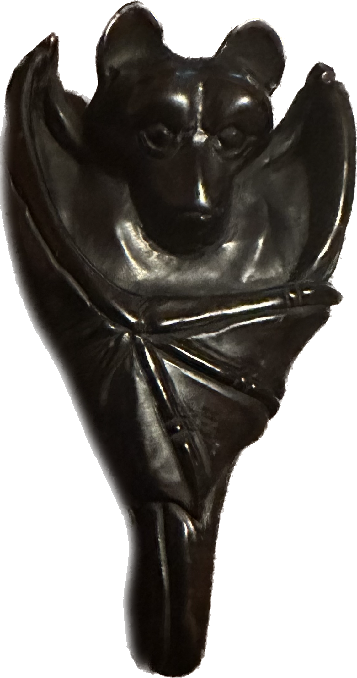 Hand carved Jet Bat