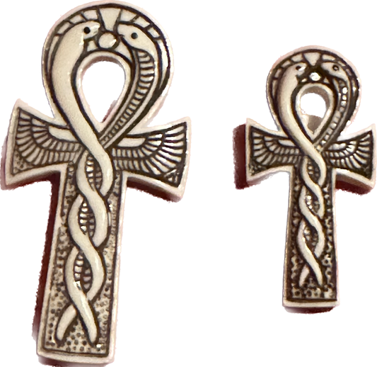 Bone carved Ankh w dyed detail